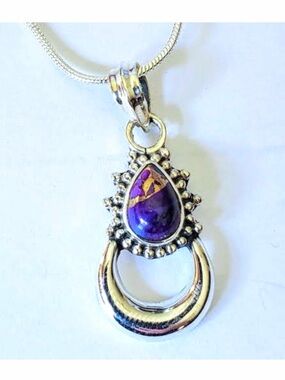 Arizona Purple Copper Turquoise Sterling Necklace